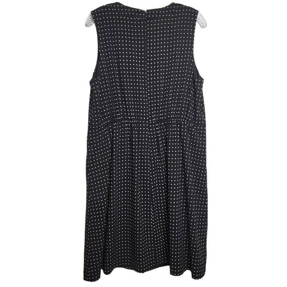 J.Crew Black Polka Dot Sleeveless Shift Mini Dress Size 16 - Picture 7 of 10
